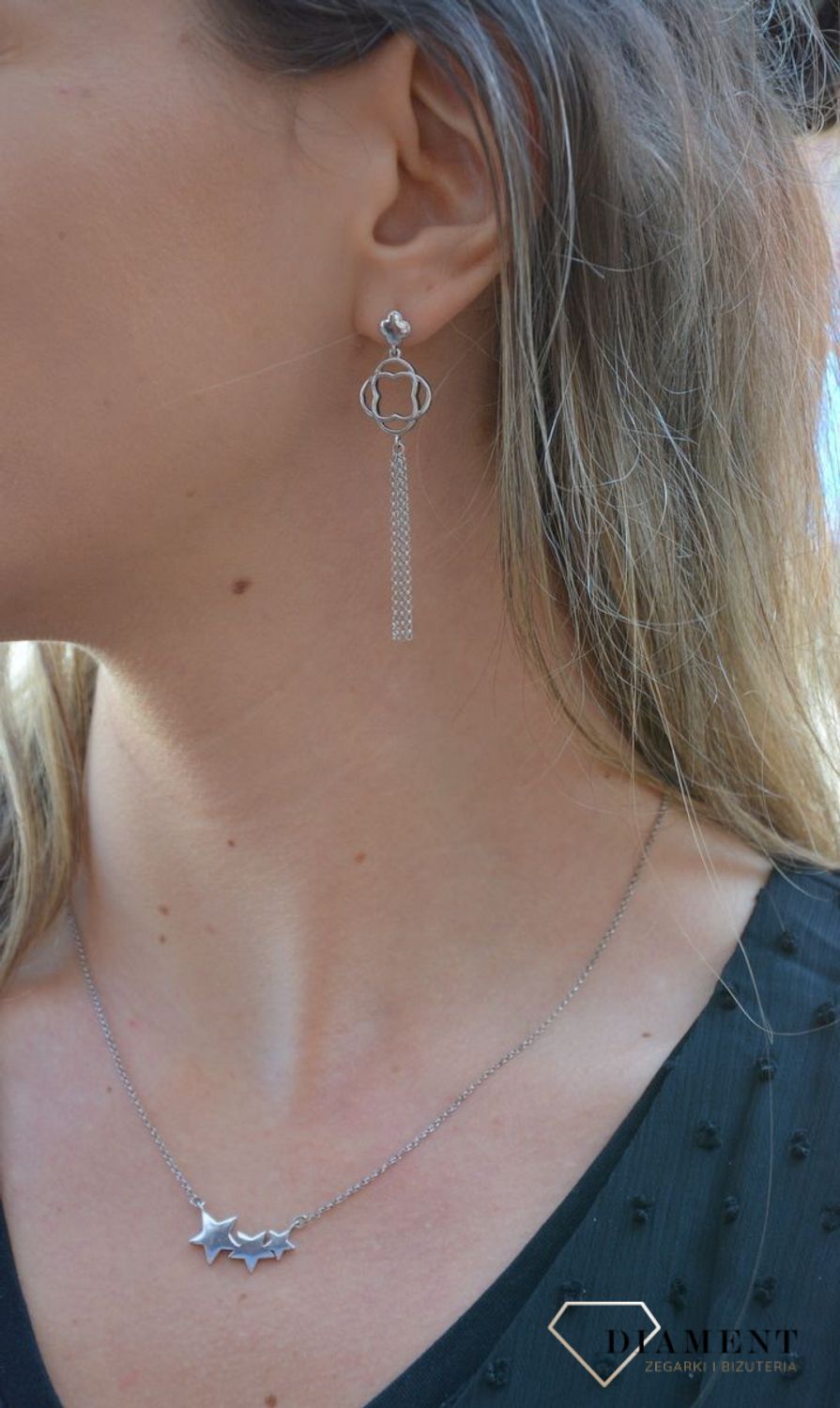 Kolczyki srebrne wiszące z koniczyną z kolekcji MAROCCO DZK383 MRC Rd.jpg